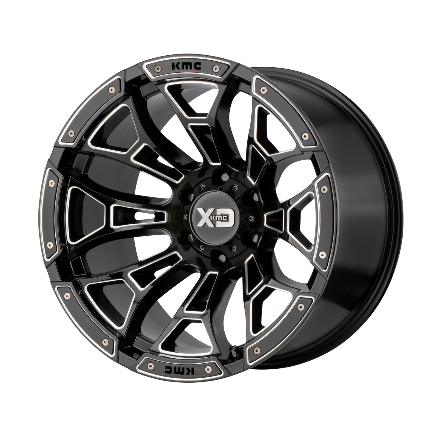BONEYARD 20x12 8x165.10 GLOSS BLACK MILLED (-44 mm) - Tires and Engine Performance
