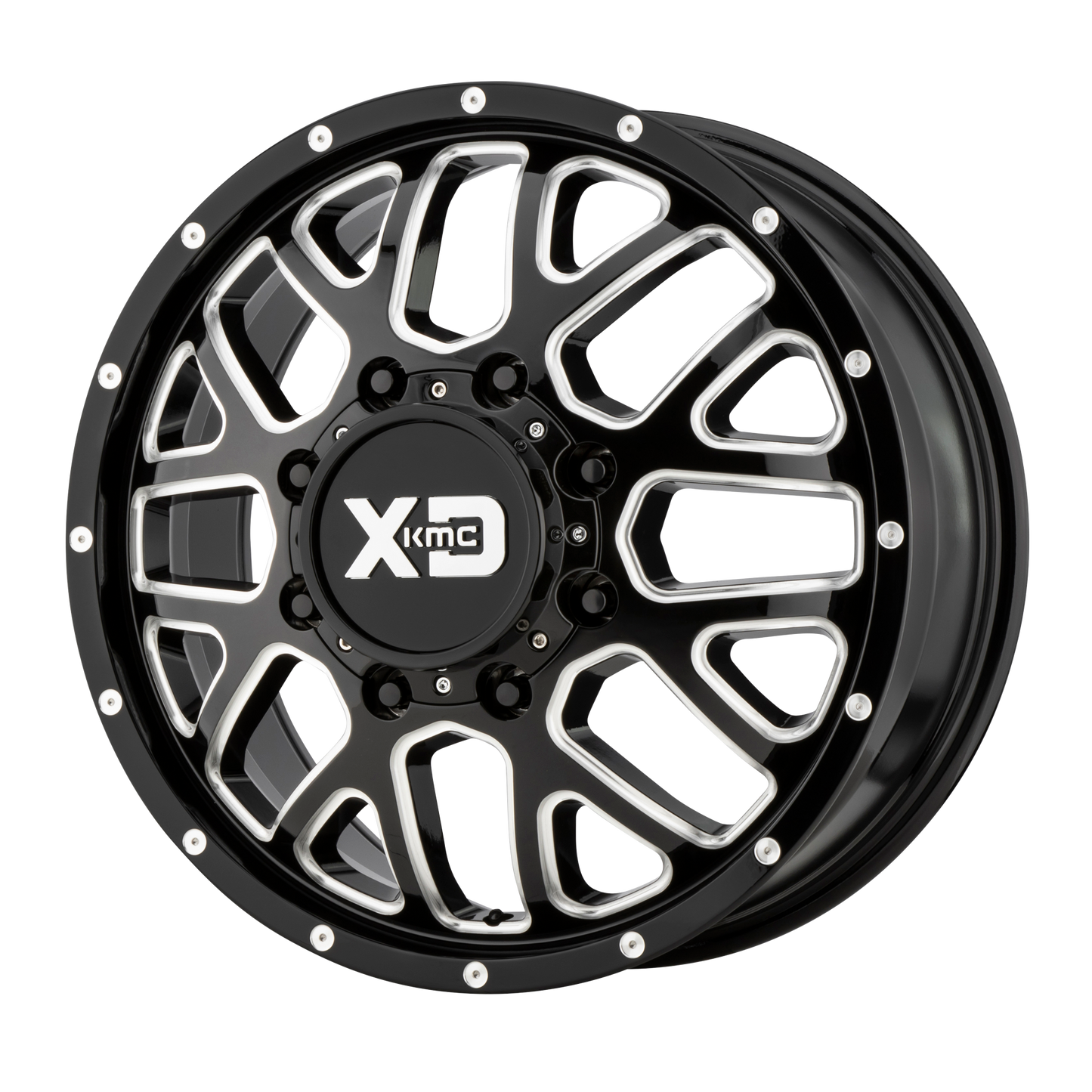 GRENADE DUALLY 20x8.25 8x210.00 GLOSS BLACK MILLED - FRONT (127 mm) - Tires and Engine Performance