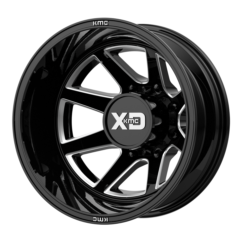 XD845 22x8.25 8x165.10 GLOSS BLACK MILLED - REAR (-265 mm) - Tires and Engine Performance