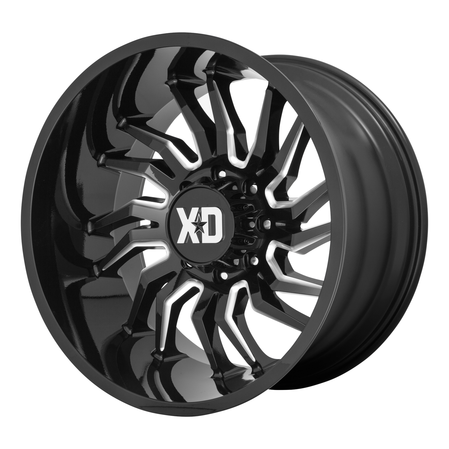XD858 22x12 8x165.10 GLOSS BLACK MILLED (-44 mm) - Tires and Engine Performance