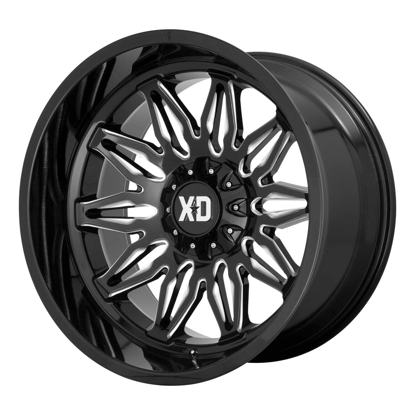 XD859 22x10 5x127.00/5x139.70 GLOSS BLACK MILLED (-18 mm) - Tires and Engine Performance