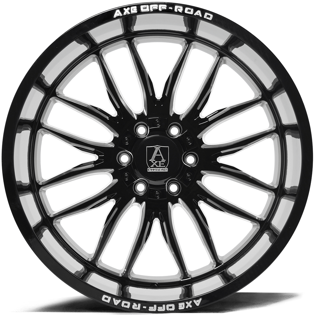 AXE Hades 24x12 -44 8X170 Gloss Black Milled - Tires and Engine Performance