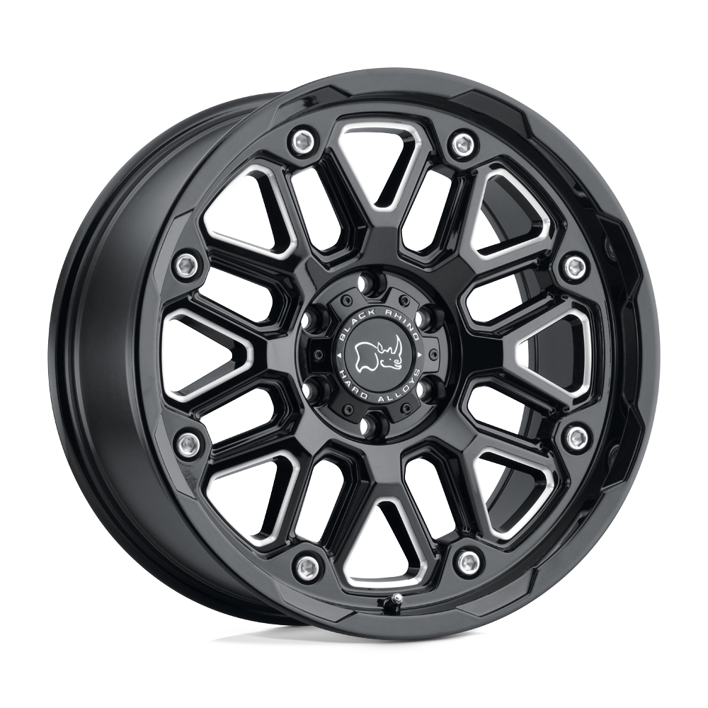 Black Rhino HOLLISTER 18X9.5 6 8X165.1/8X6.5 GLOSS BLACK W/ MILLED SPOKES