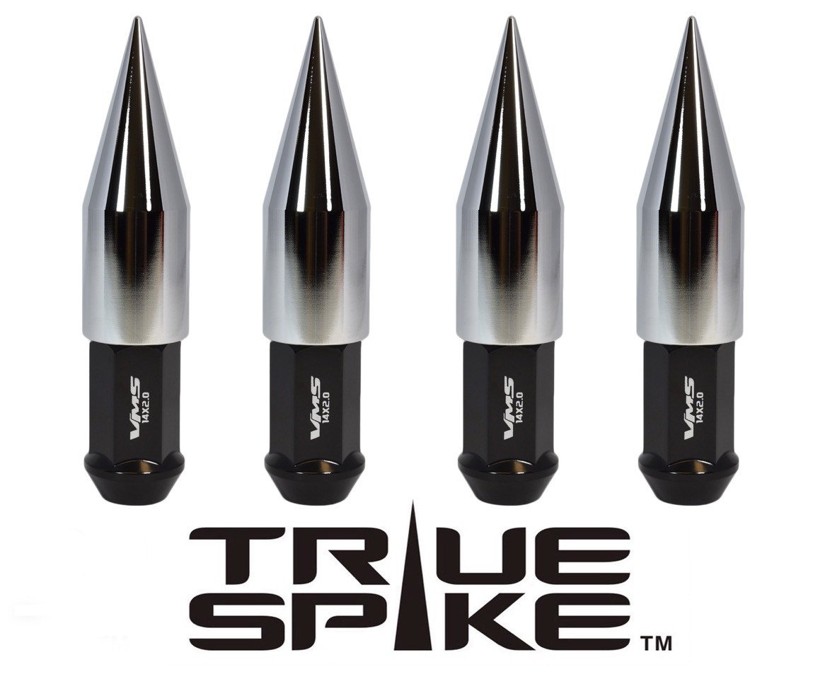TRUE SPIKE Lug Nut Cap Aluminum -Spike 2 25mm Width 73mm Height Tip (4pc Set) LGC025 - Tires and Engine Performance