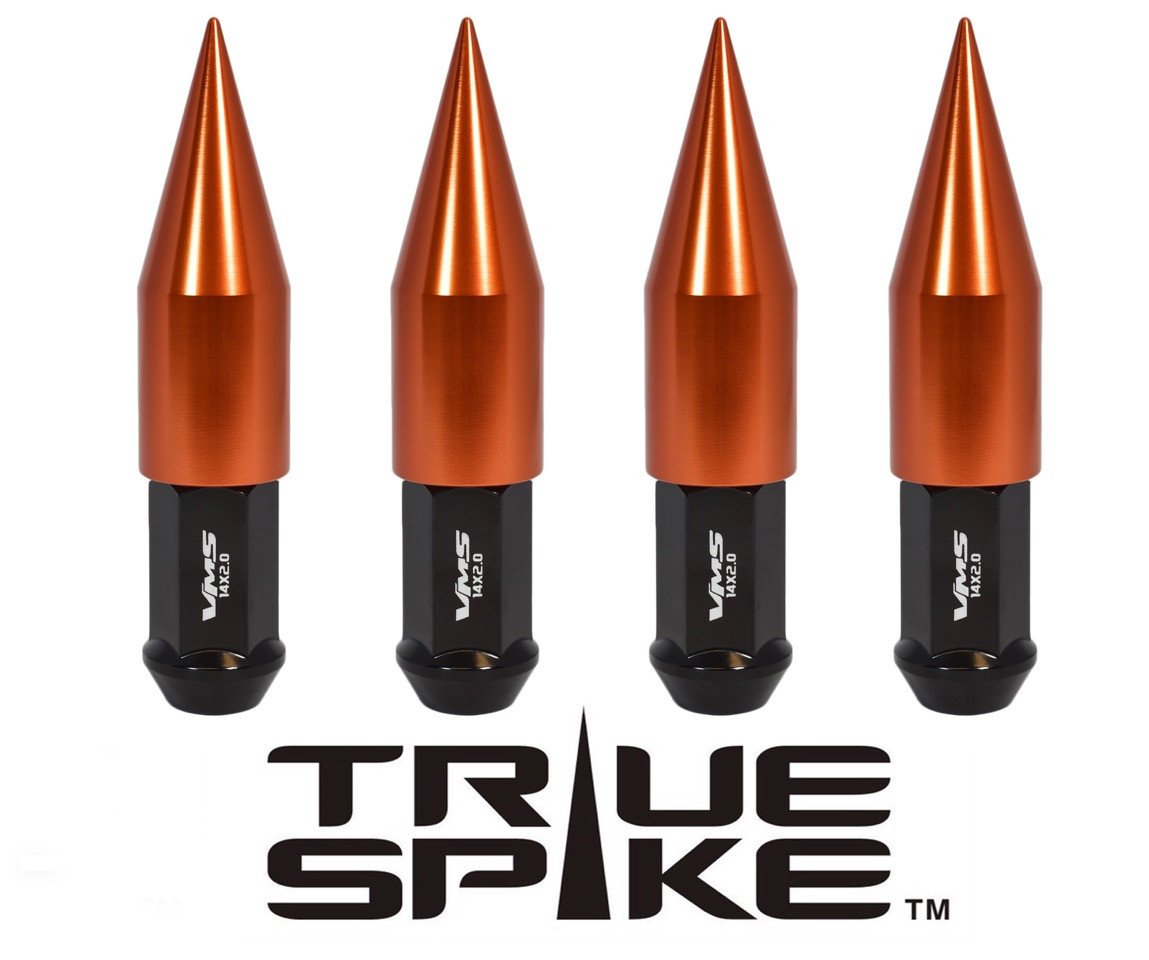 TRUE SPIKE Lug Nut Cap Aluminum -Spike 2 25mm Width 73mm Height Tip (4pc Set) LGC025 - Tires and Engine Performance