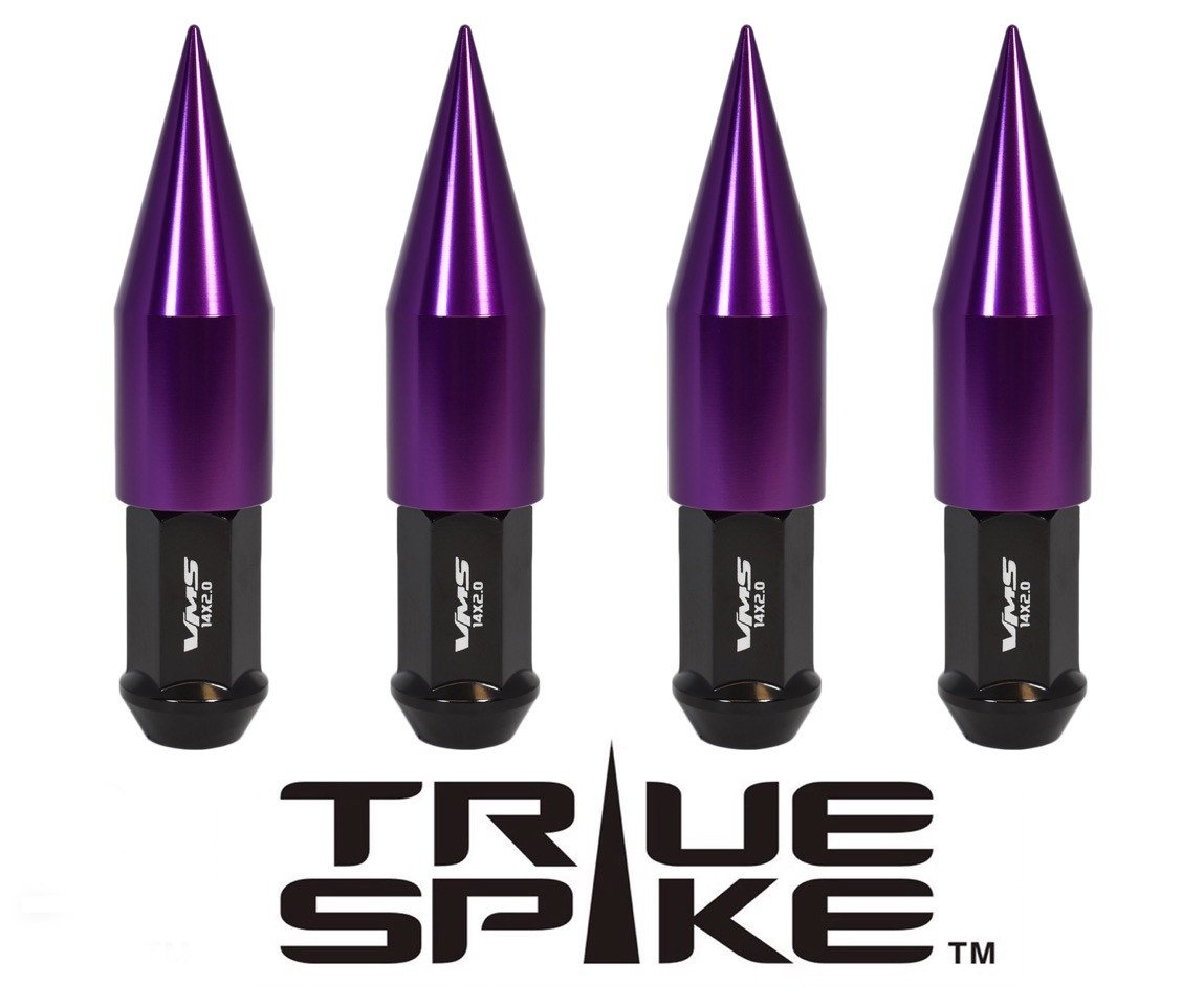 TRUE SPIKE Lug Nut Cap Aluminum -Spike 2 25mm Width 73mm Height Tip (4pc Set) LGC025 - Tires and Engine Performance