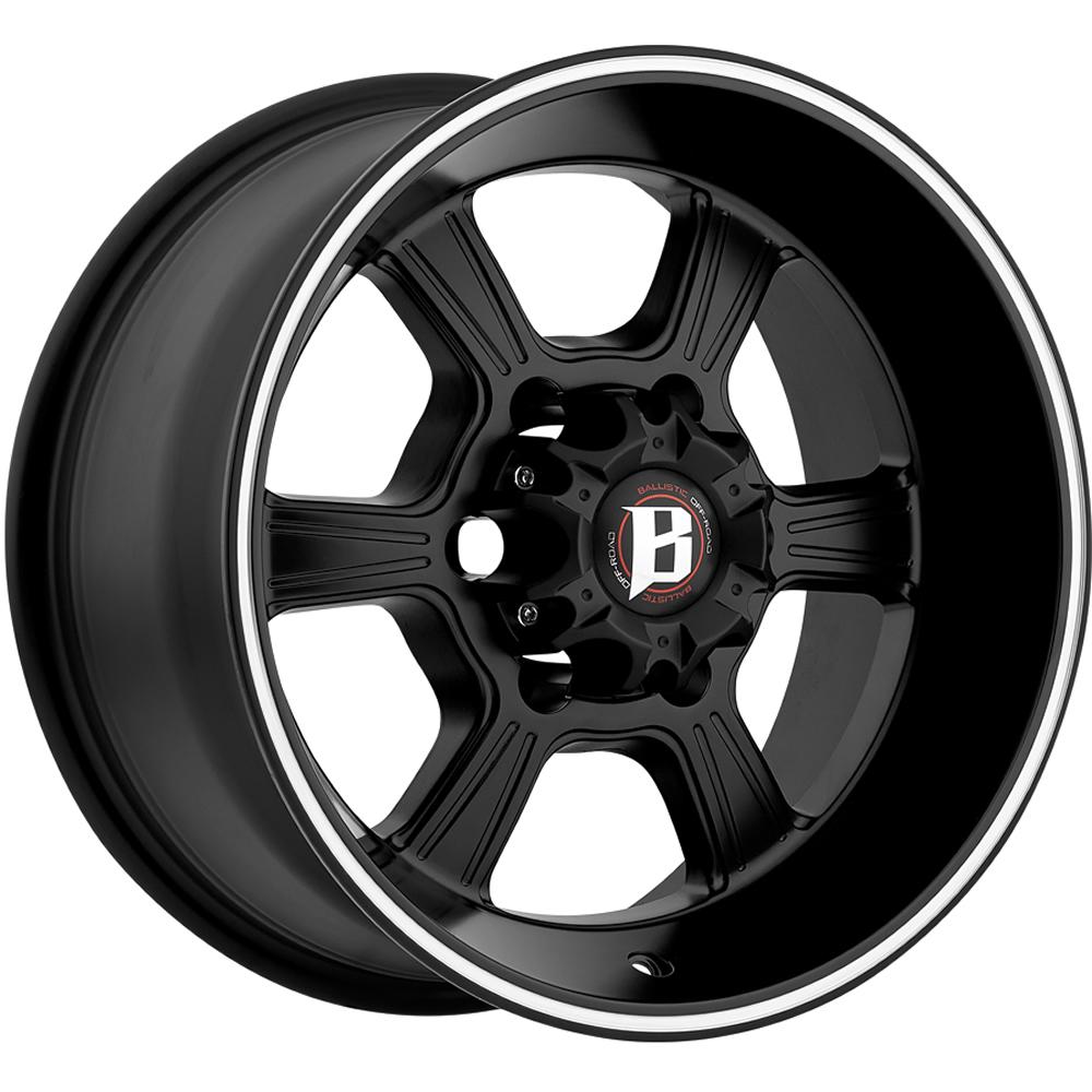 BALLISTIC MORAX 16X8 6X139.7 OFFSET +00 FLAT BLACK W/ MACHINED STRIPE - Tires and Engine Performance
