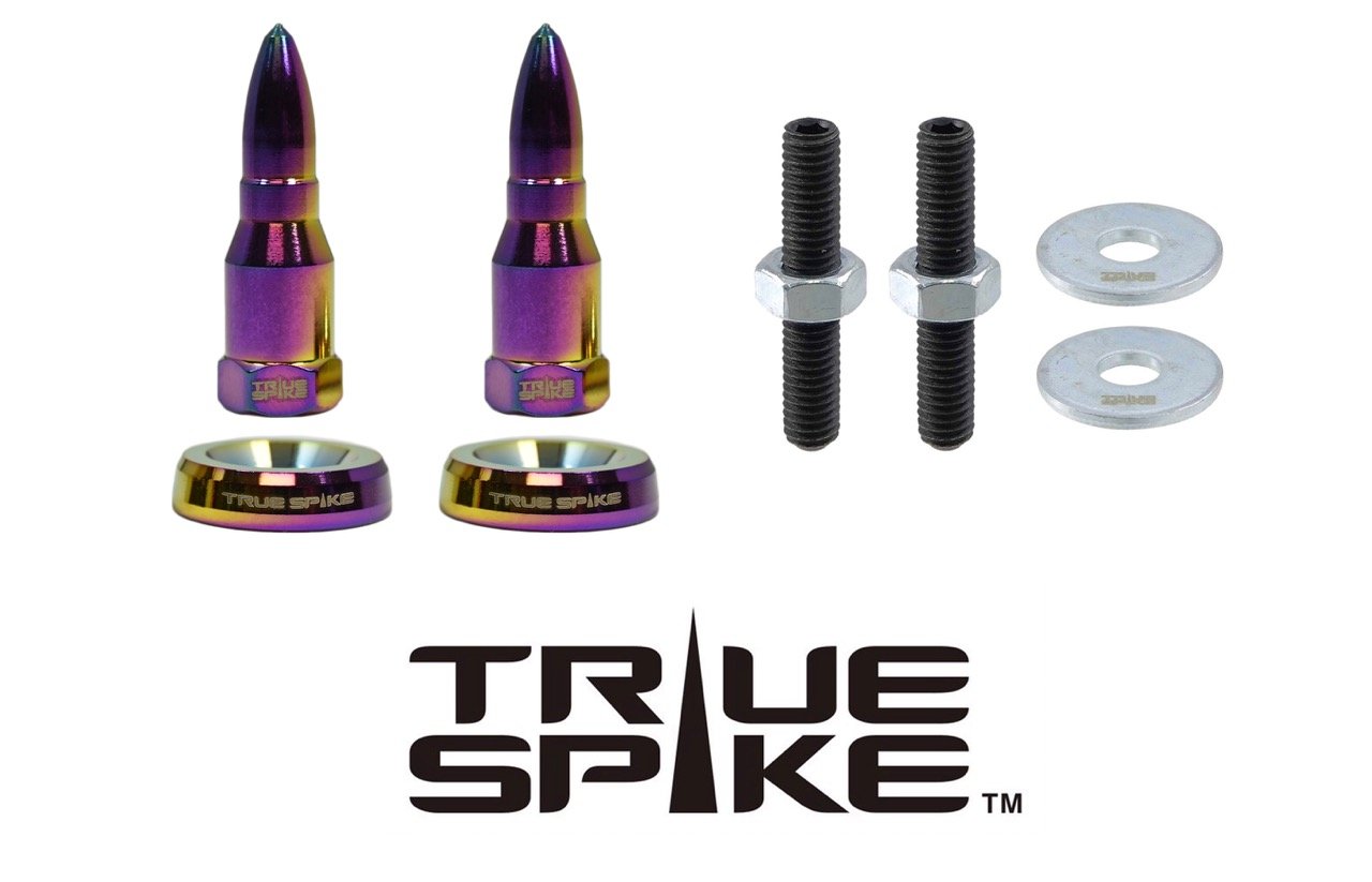 TRUE SPIKE License Plate Washer & Bullet Hardware Kit (4pc Set) LPH005/LPH006 - Tires and Engine Performance