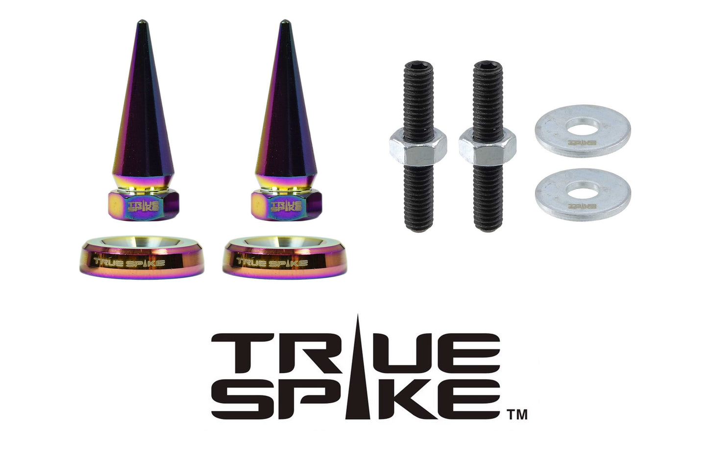 TRUE SPIKE License Plate Washer & Bullet Hardware Kit (4pc Set) LPH005/LPH006 - Tires and Engine Performance