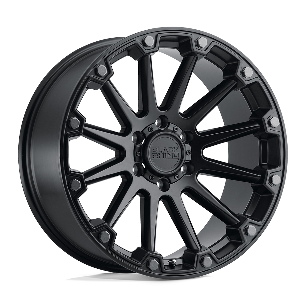 Black Rhino PINNACLE 17X8.5 -18 5X127/5X5.0 SEMI GLOSS BLACK W/ GUNMETAL BOLTS