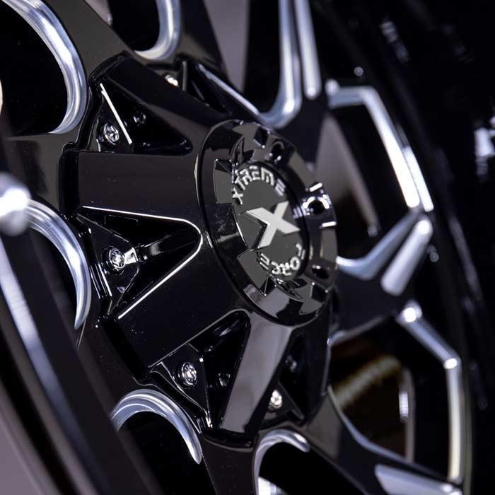 Xtreme Force Raptor 22x12 -51 8x170 Black and Milled - Tires and Engine Performance