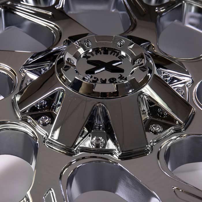 Xtreme Force Raptor 22x12 -51 5x139.7 (5x5.5)/5x150 Chrome (Wheel and Tire Package) - Tires and Engine Performance