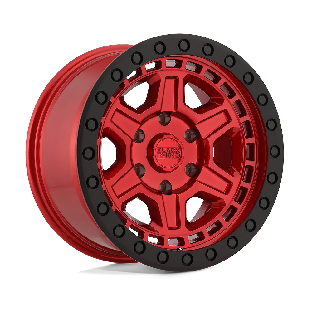 Black Rhino RENO 17X9 0 6X139.7/6X5.5 CANDY RED W/ BLACK RING & BOLTS