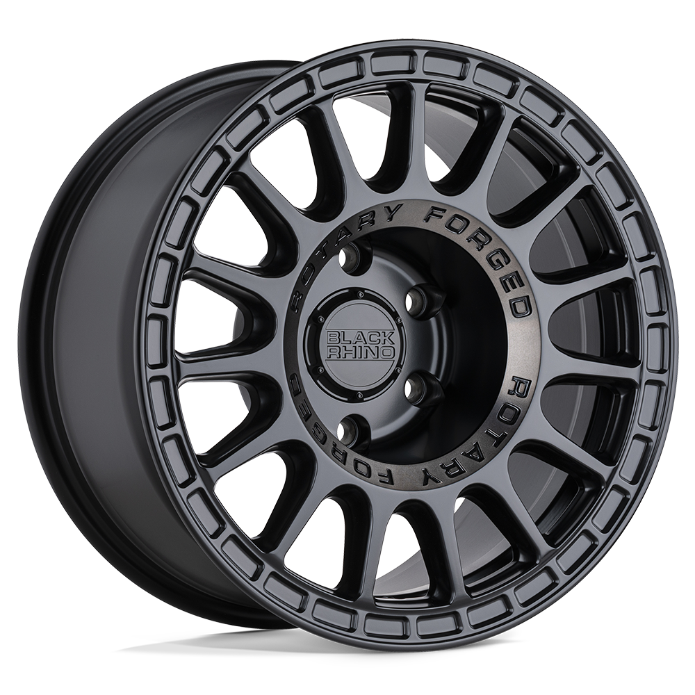 BLACK RHINO SANDSTORM 17X8 35 5X100 SEMI GLOSS BLACK W/ MACHINED DARK TINT RING