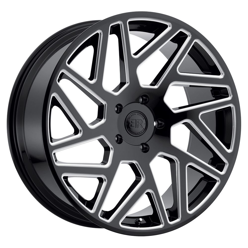 BLACK RHINO CYCLONE 20X9 15 6X139.7 GLOSS BLACK W/ MILLED SPOKES