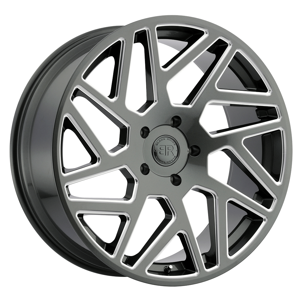 BLACK RHINO CYCLONE 22X9.5 25 5X150 GLOSS TITANIUM W/ MILLED SPOKES
