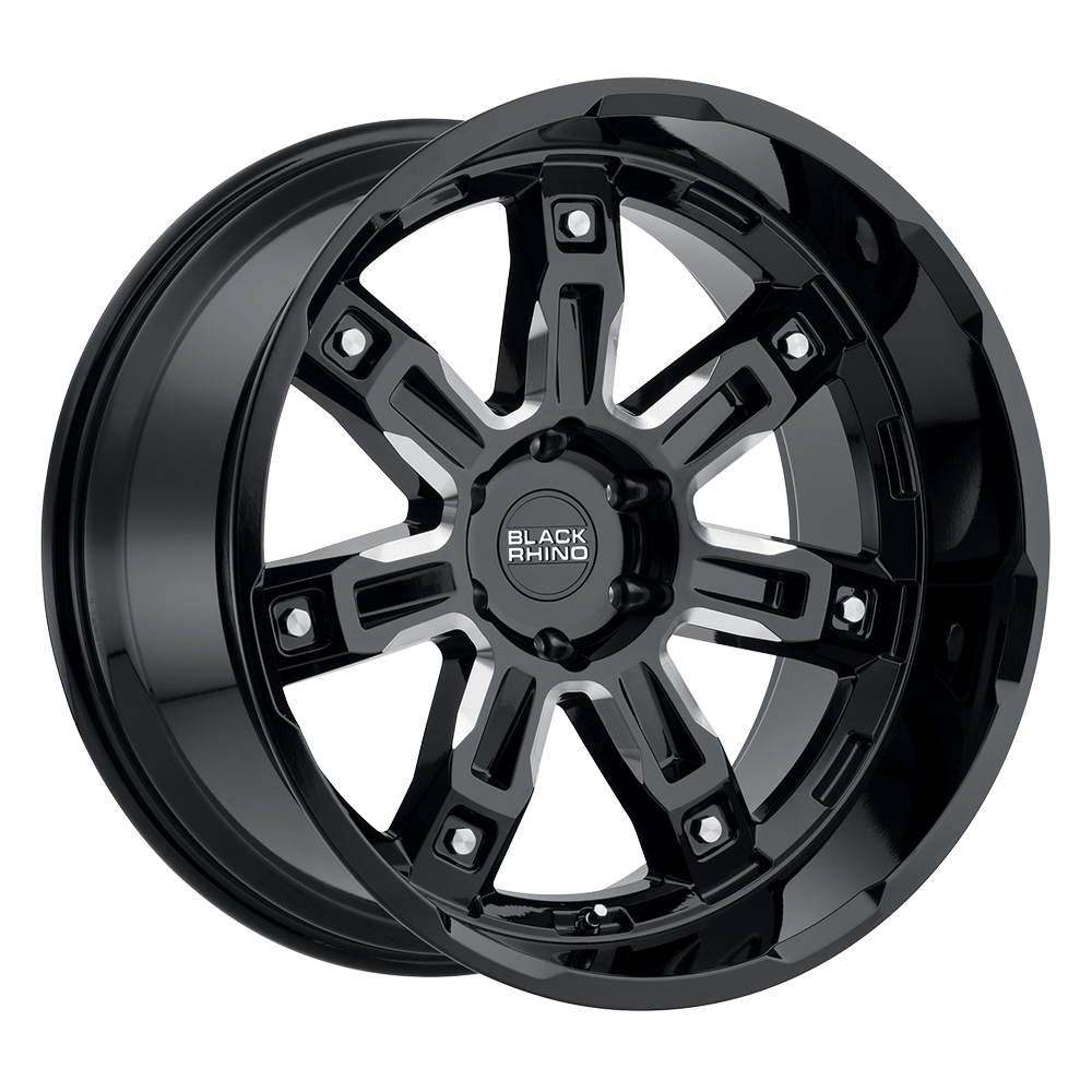 BLACK RHINO LOCKER 20X11.5 -44 5X127 GLOSS BLACK W/ MILLED SPOKES