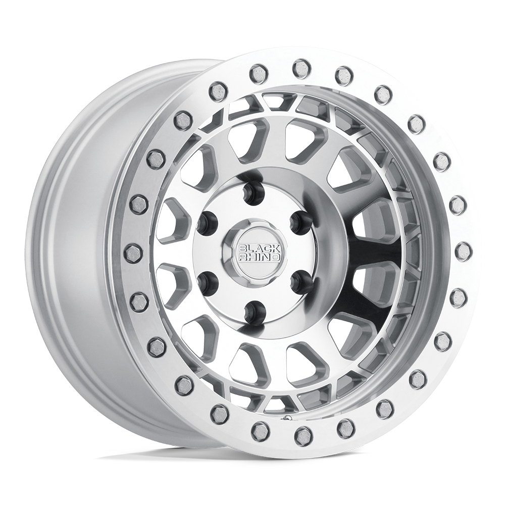 Black Rhino PRIMM 17X8.5 -38 5X114.3/5X4.5 SILVER W/ MIRROR FACE & MACHINED RING