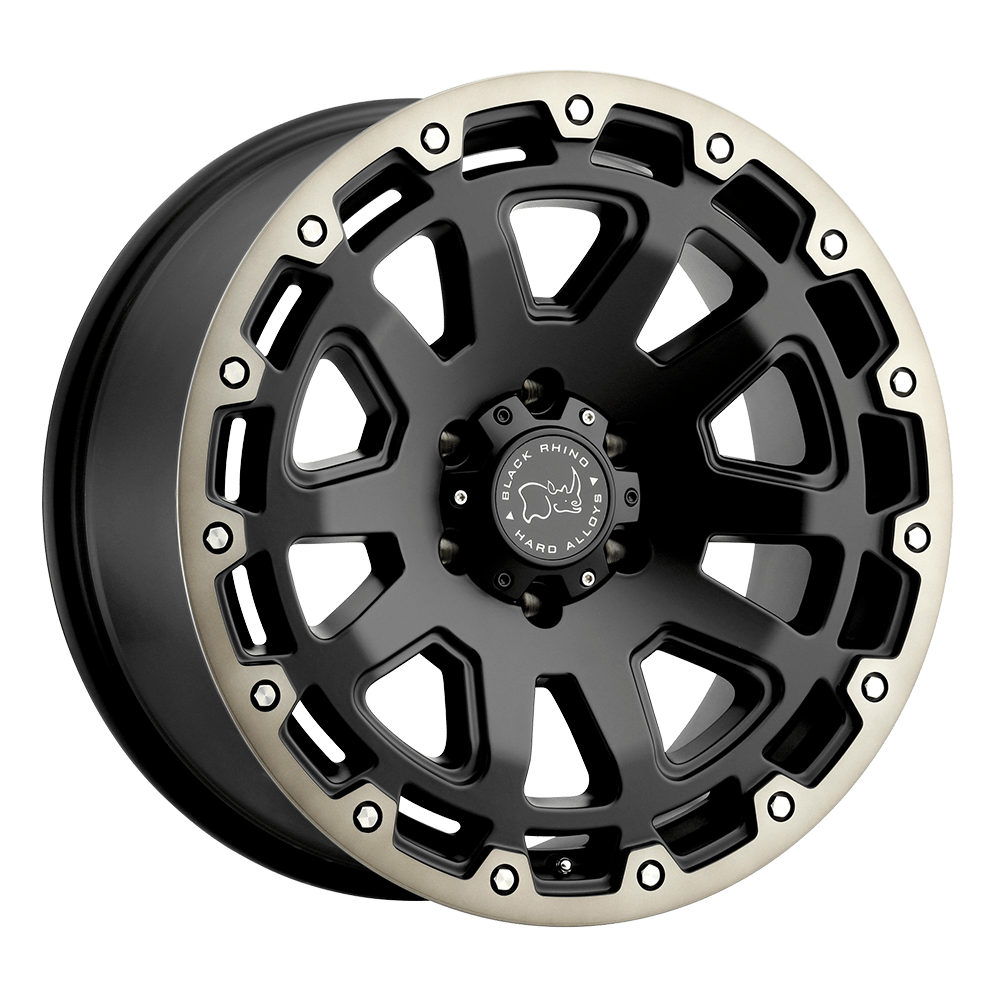 BLACK RHINO RAZORBACK 17X9 -12 5X127 MATTE BLACK W/ MACHINED DARK TINT LIP