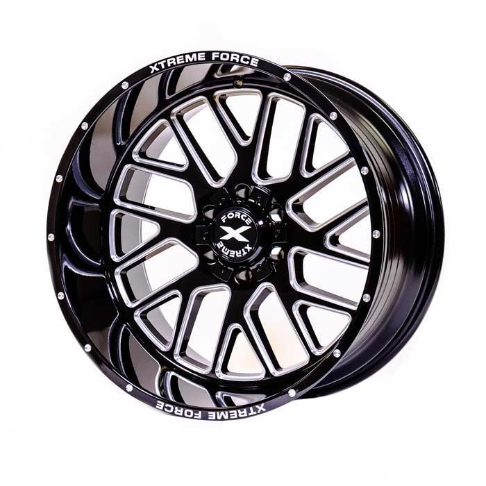Xtreme Force XF-10 20x10 -25 6x139.7 (6x5.5) Black and Milled - Tires and Engine Performance