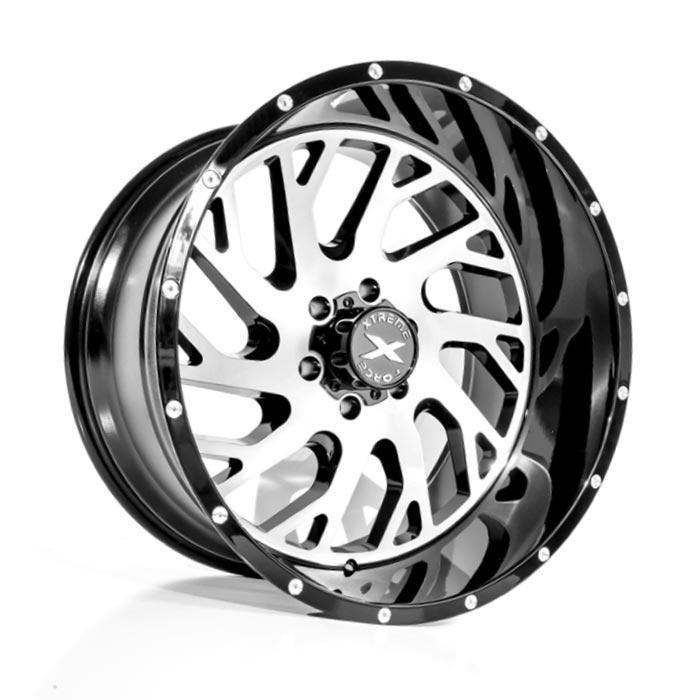 Xtreme Force XF-8 24x14 -76 8x165.1 (8x6.5) Black and Brushed Face - Tires and Engine Performance