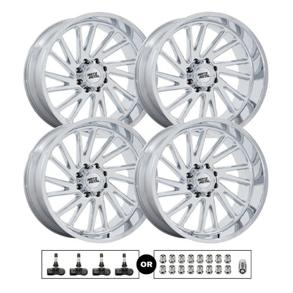 Moto Metal MO811 Combat 20x10 6x135 Chrome 4pcs | Fits Ford F-150 | Free TPMS Sensors or Lug Nuts