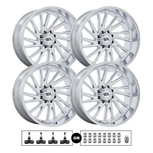 Moto Metal MO811 Combat 20x10 6x139.7 Chrome 4pcs | Fits Toyota Tundra | Free TPMS Sensors or Lug Nuts
