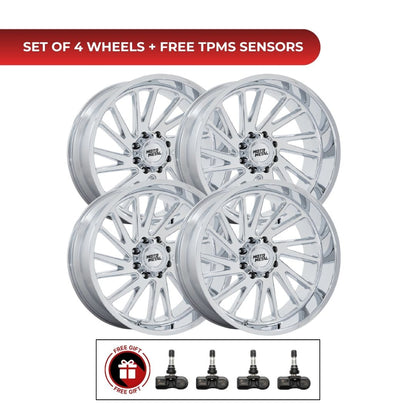 Moto Metal MO811 Combat 20x10 6x135 Chrome 4pcs | Fits Ford F-150 | Free TPMS Sensors or Lug Nuts