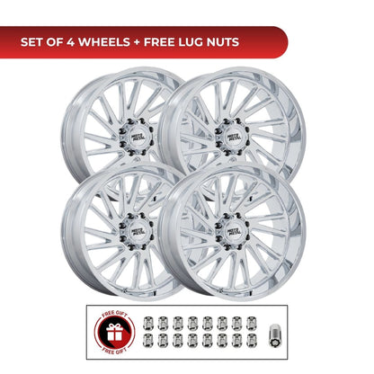 Moto Metal MO811 Combat 20x10 6x135 Chrome 4pcs | Fits Ford F-150 | Free TPMS Sensors or Lug Nuts