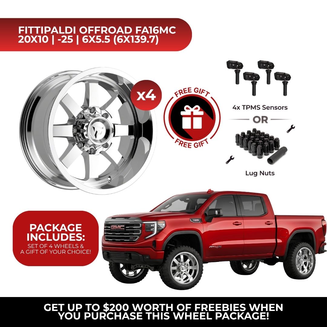Fittipaldi Offroad FA16MC 20x10 6x139.7 4pcs | Fits GMC Sierra 1500 | Free TPMS Sensors or Lug Nuts