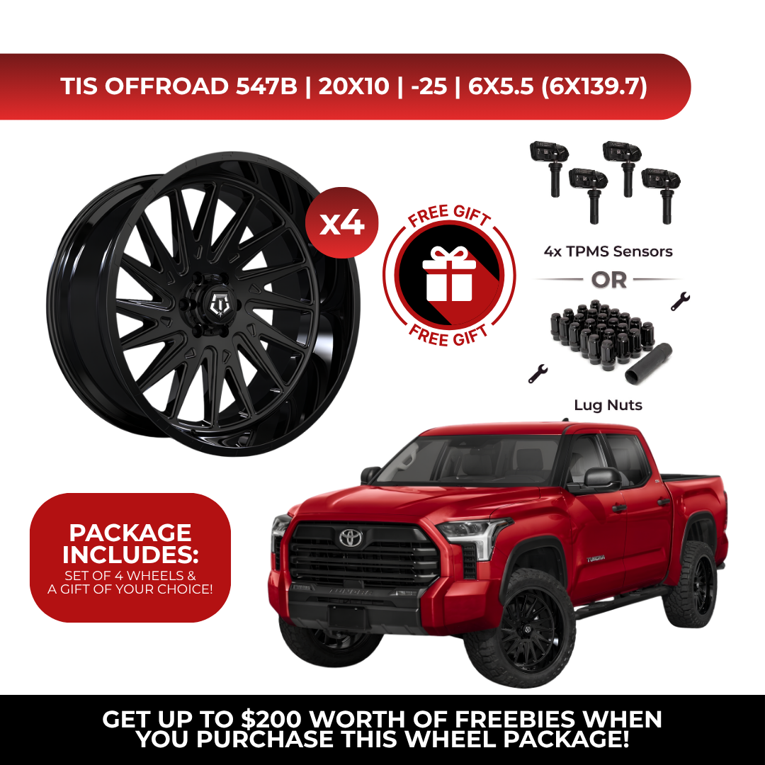 TIS 547B 20x10 -25 6x139.7 4pcs | Fits Toyota Tundra | Free TPMS Sensors or Lug Nuts