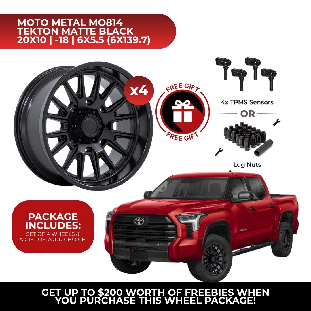 Moto Metal MO814 Tekton 20x10 6x139.7 4pcs | Fits Toyota Tundra | Free TPMS Sensors or Lug Nuts