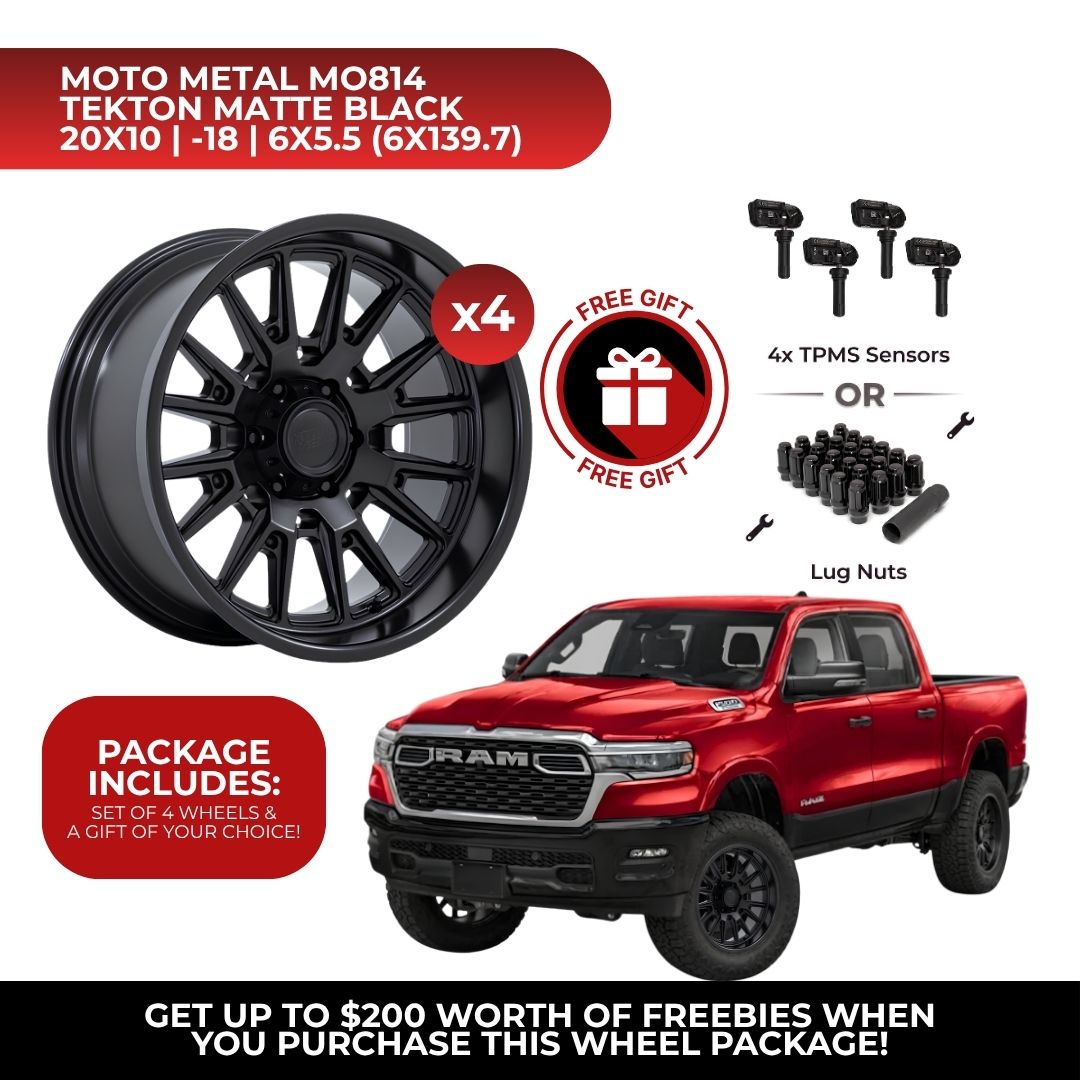 Moto Metal MO814 Tekton 20x10 6x139.7 4pcs | Fits RAM 1500 | Free TPMS Sensors or Lug Nuts