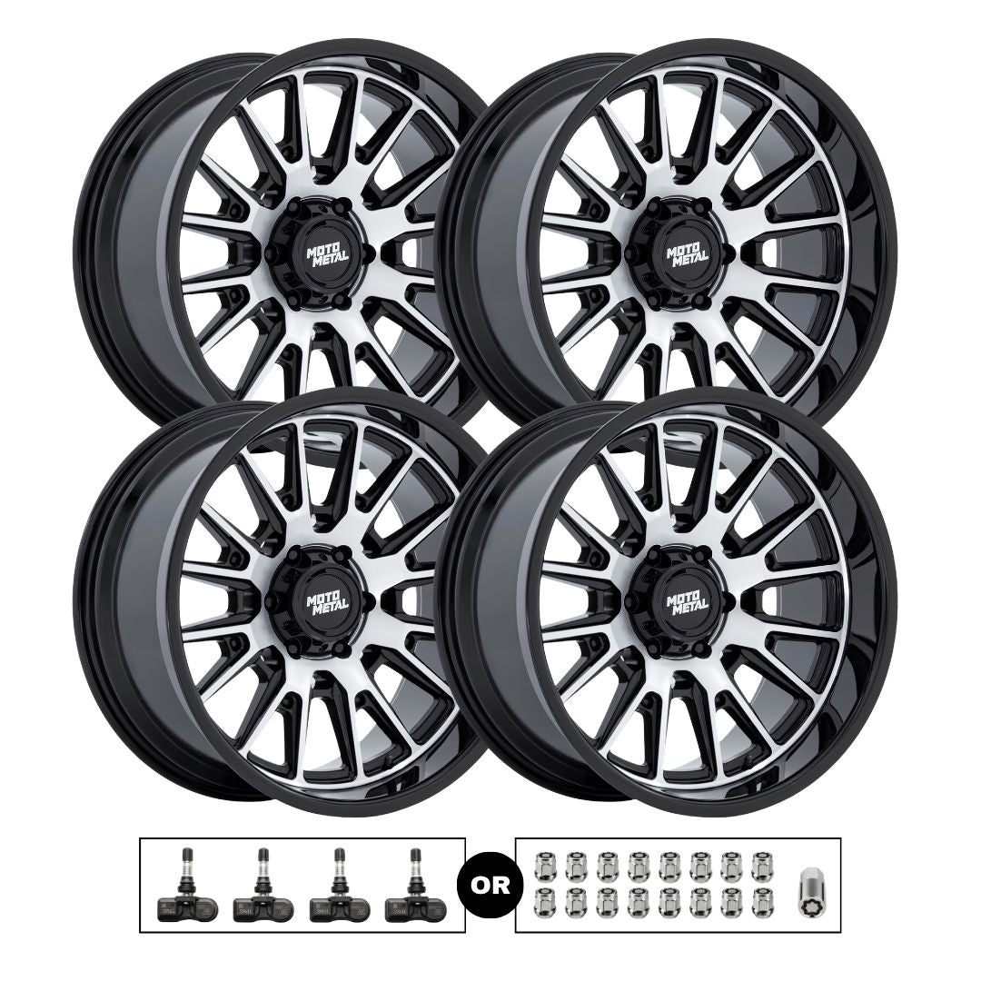 Moto Metal MO814 Tekton 20x10 6x139.7 GBM 4pcs | Fits Chevy Silverado 1500 | Free TPMS Sensors or Lug Nuts