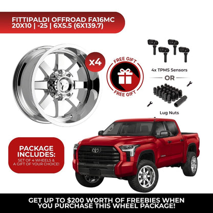 Fittipaldi Offroad FA16MC 20x10 6x139.7 4pcs | Fits Toyota Tundra | Free TPMS Sensors or Lug Nuts