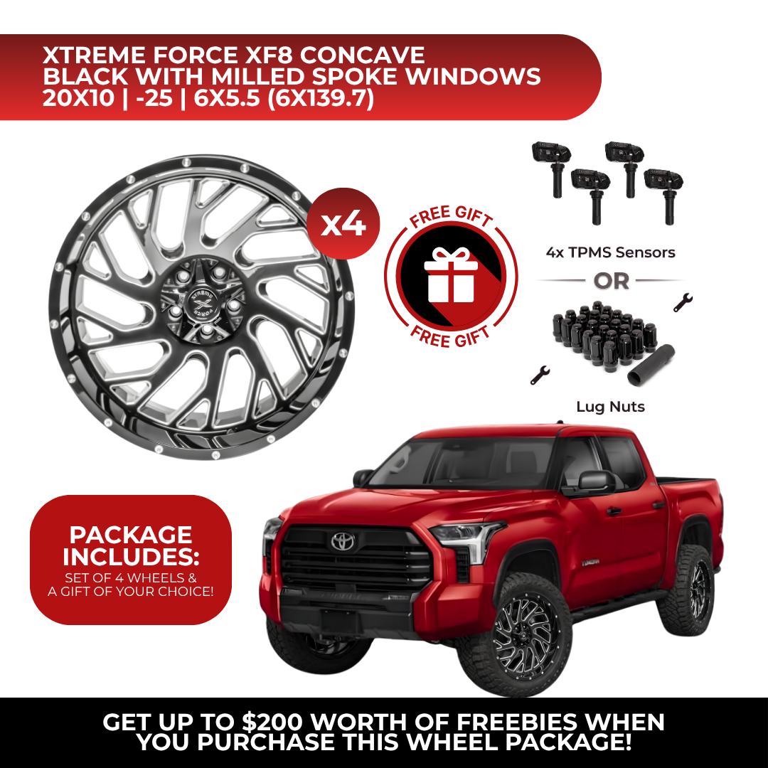 Xtreme Force XF-8 Concave 20x10 6x139.7 4pcs | Fits Toyota Tundra | Free TPMS Sensors or Lug Nuts