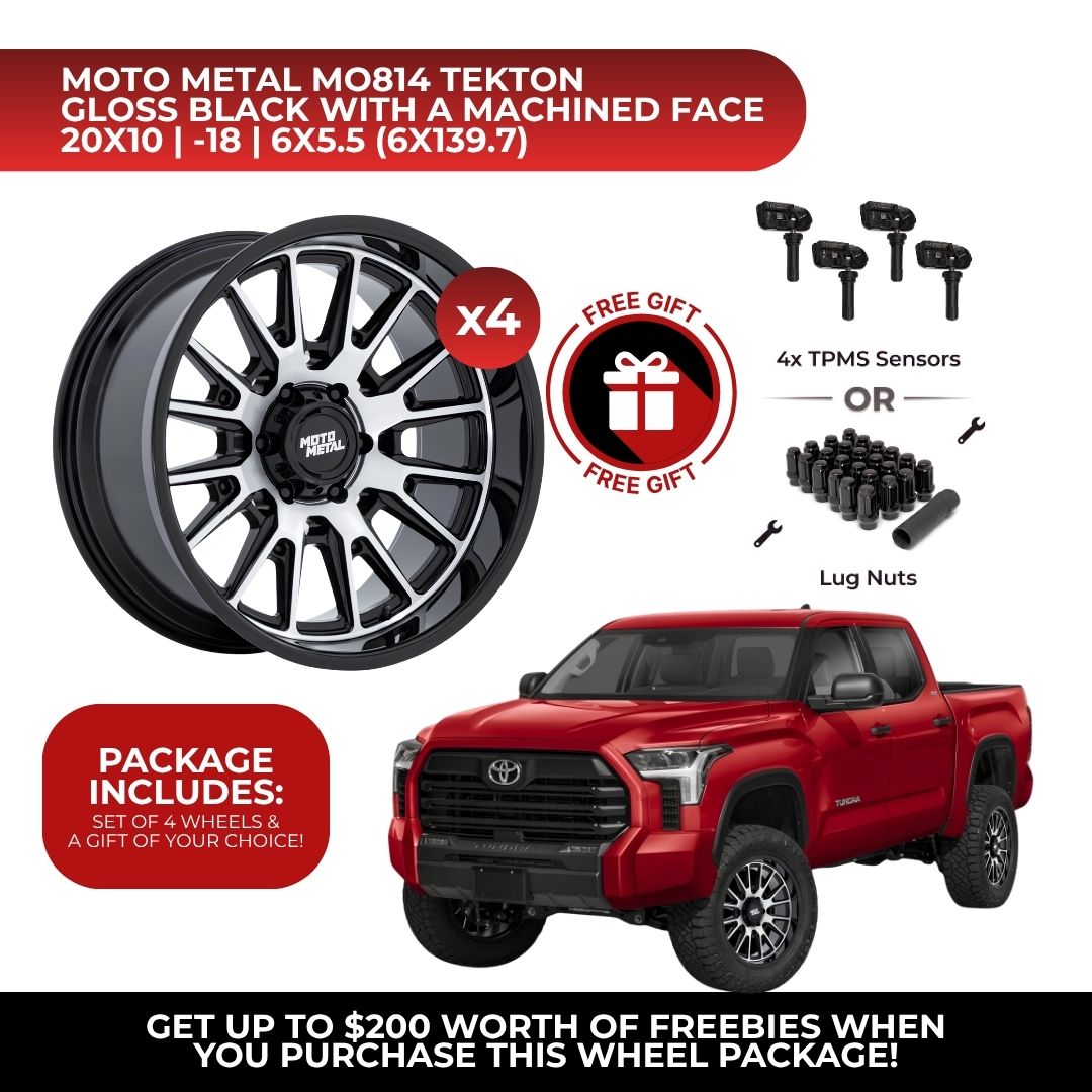 Moto Metal MO814 Tekton 20x10 6x139.7 GBM 4pcs | Fits Toyota Tundra | Free TPMS Sensors or Lug Nuts