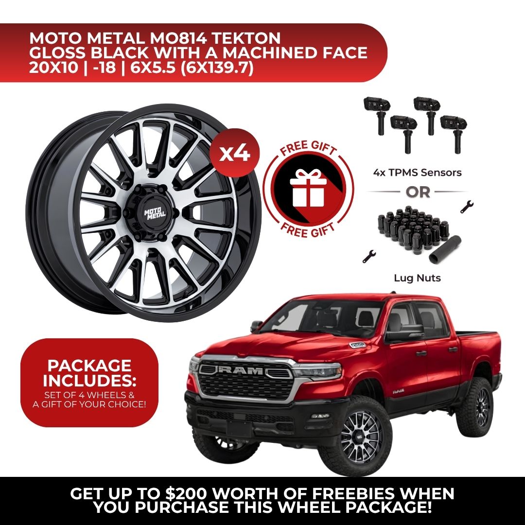 Moto Metal MO814 Tekton 20x10 6x139.7 GBM 4pcs | Fits RAM 1500 | Free TPMS Sensors or Lug Nuts
