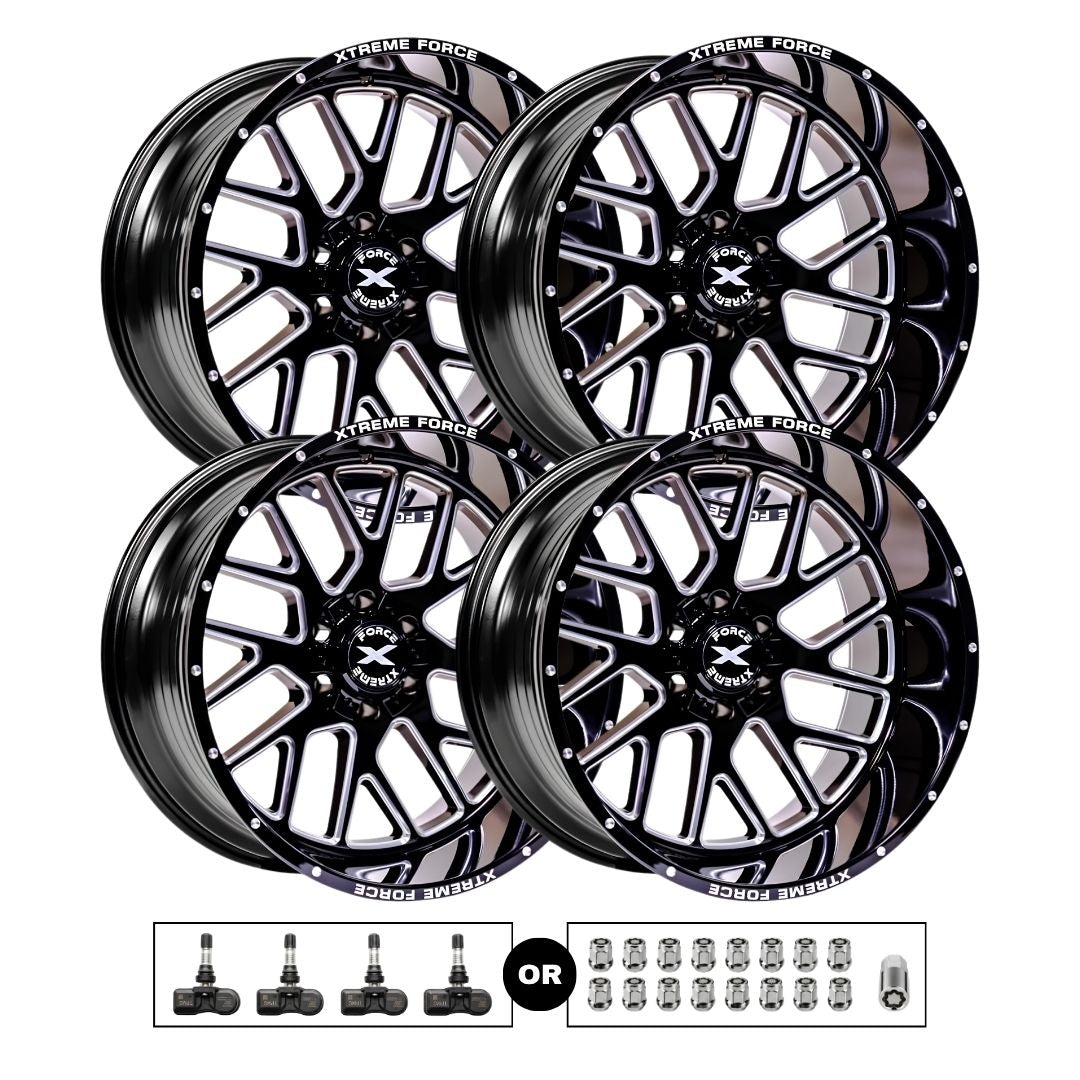 Xtreme Force XF-10 20x10 6x139.7 4pcs | Fits Chevy Silverado 1500 | Free TPMS Sensors or Lug Nuts