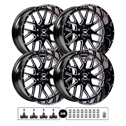 Xtreme Force XF-10 20x10 6x139.7 4pcs | Fits Chevy Silverado 1500 | Free TPMS Sensors or Lug Nuts