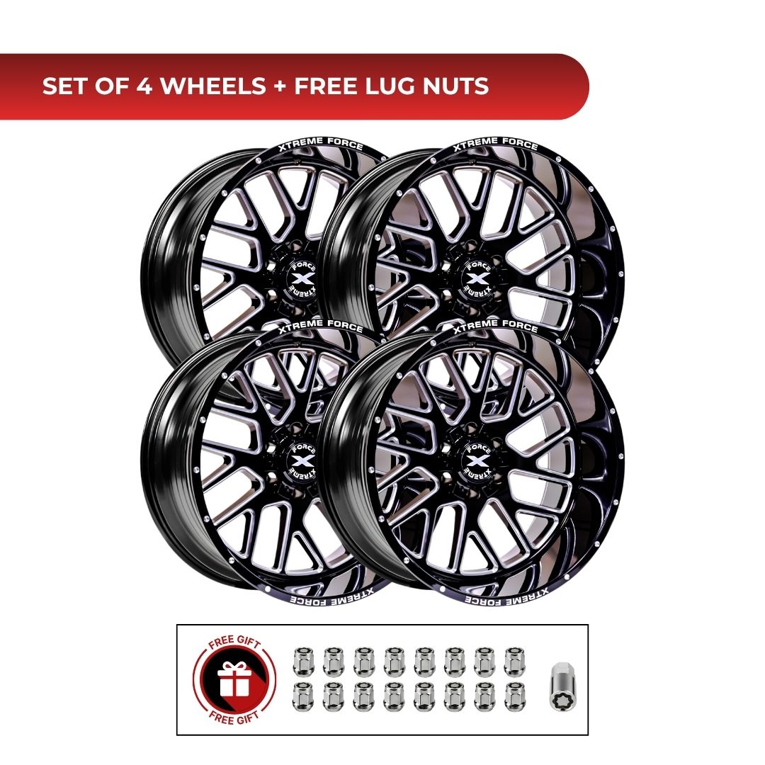 Xtreme Force XF-10 20x10 6x139.7 4pcs | Fits Chevy Silverado 1500 | Free TPMS Sensors or Lug Nuts
