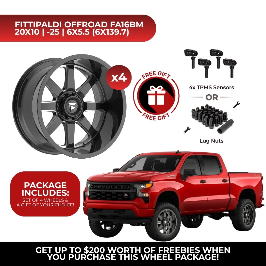 Fittipaldi Offroad FA16BM 20x10 6x139.7 4pcs | Fits Chevy Silverado 1500 | Free TPMS Sensors or Lug Nuts