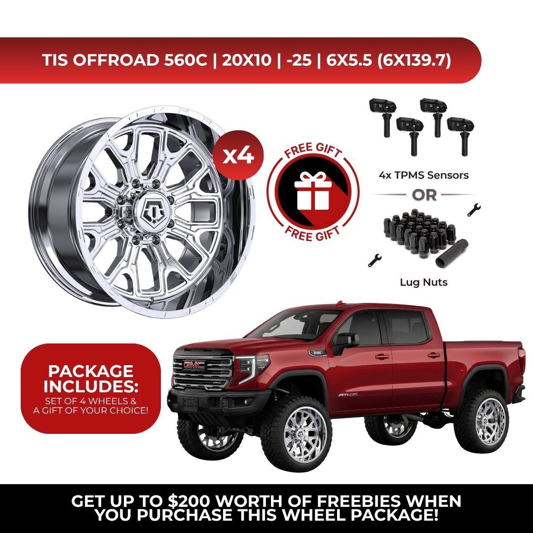 TIS 560C 20x10 -25 6x139.7 4pcs | Fits GMC Sierra 1500 | Free TPMS Sensors or Lug Nuts