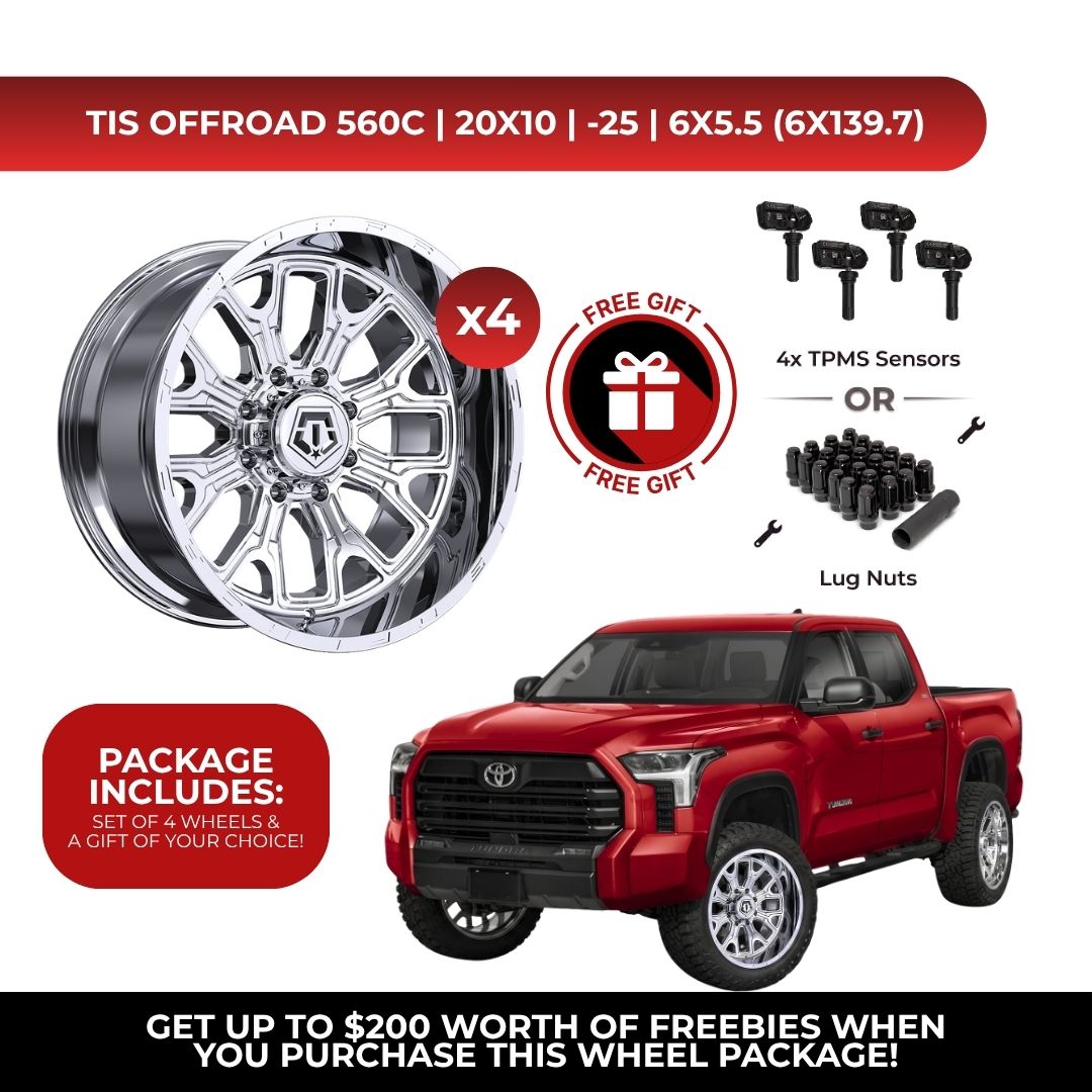 TIS 560C 20x10 -25 6x139.7 4pcs | Fits Toyota Tundra | Free TPMS Sensors or Lug Nuts