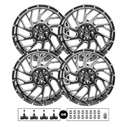 Xtreme Force XF-8 Concave 20x10 6x139.7 4pcs | Fits RAM 1500 | Free TPMS Sensors or Lug Nuts