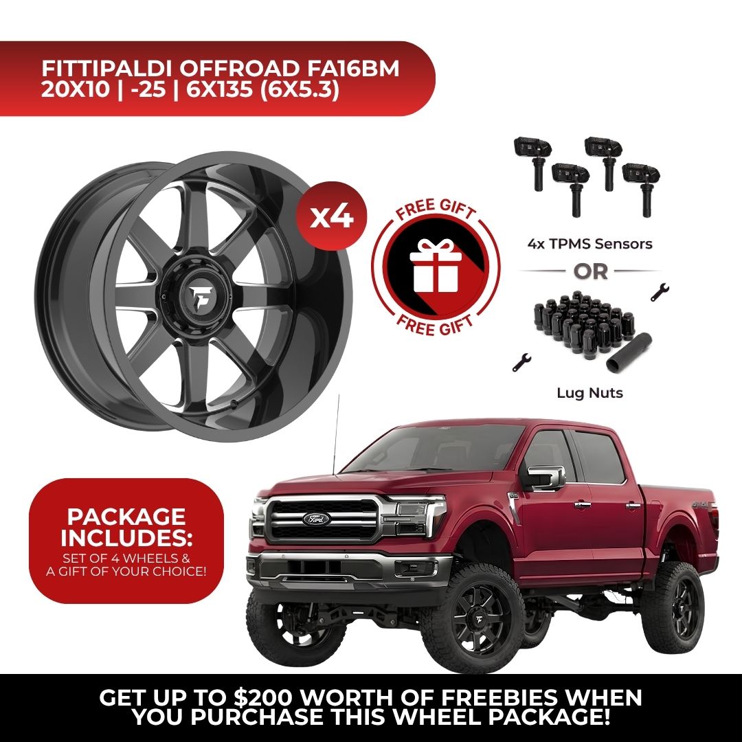 Fittipaldi Offroad FA16BM 20x10 6x135 4pcs | Fits Ford F-150 | Free TPMS Sensors or Lug Nuts