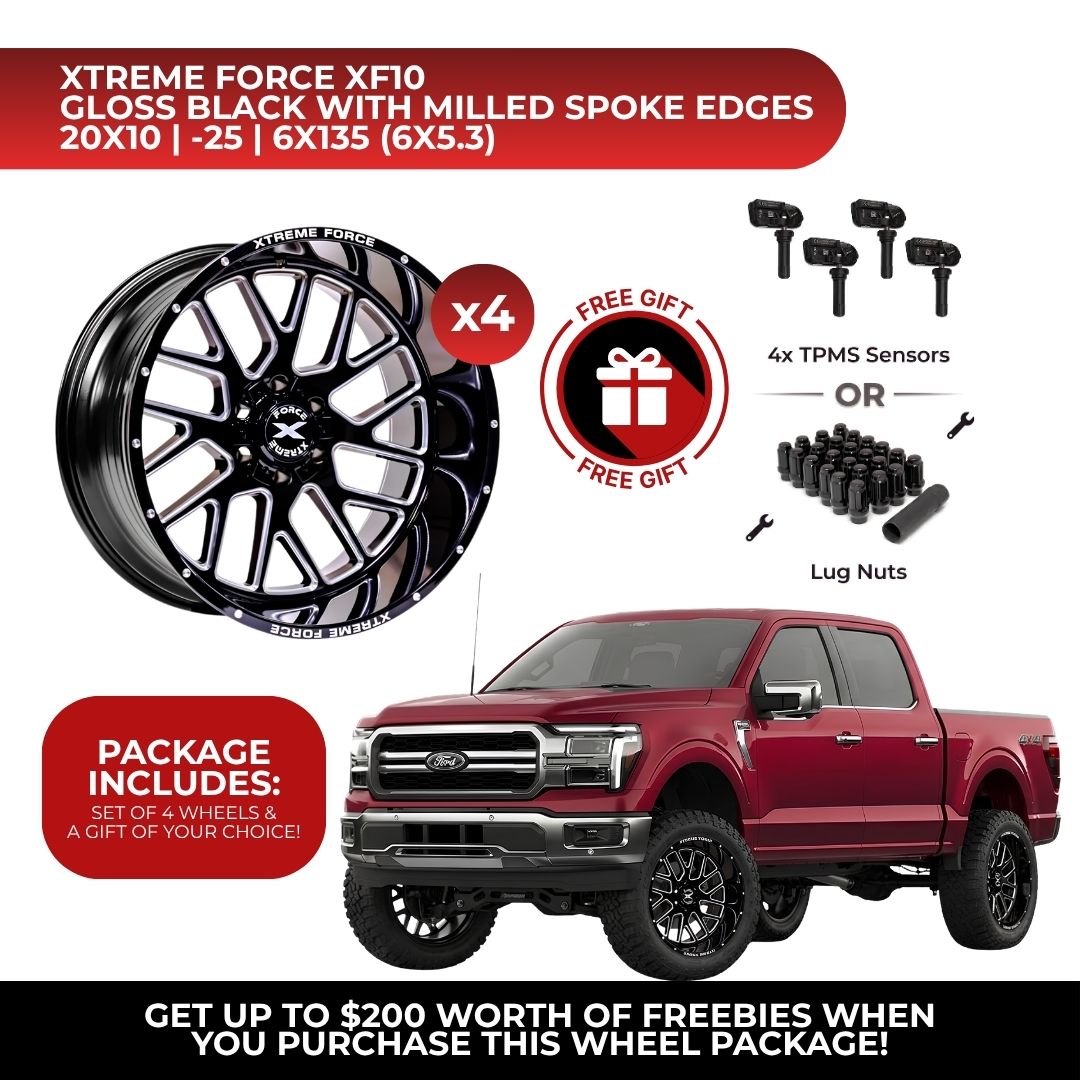 Xtreme Force XF-10 20x10 6x135 4pcs | Fits Ford F-150 | Free TPMS Sensors or Lug Nuts