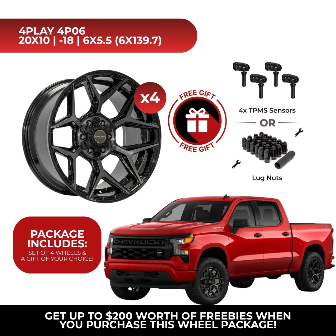 4Play 4P06 20x10 6x139.7 BBT 4pcs | Fits Chevy Silverado 1500 | Free TPMS Sensors or Lug Nuts