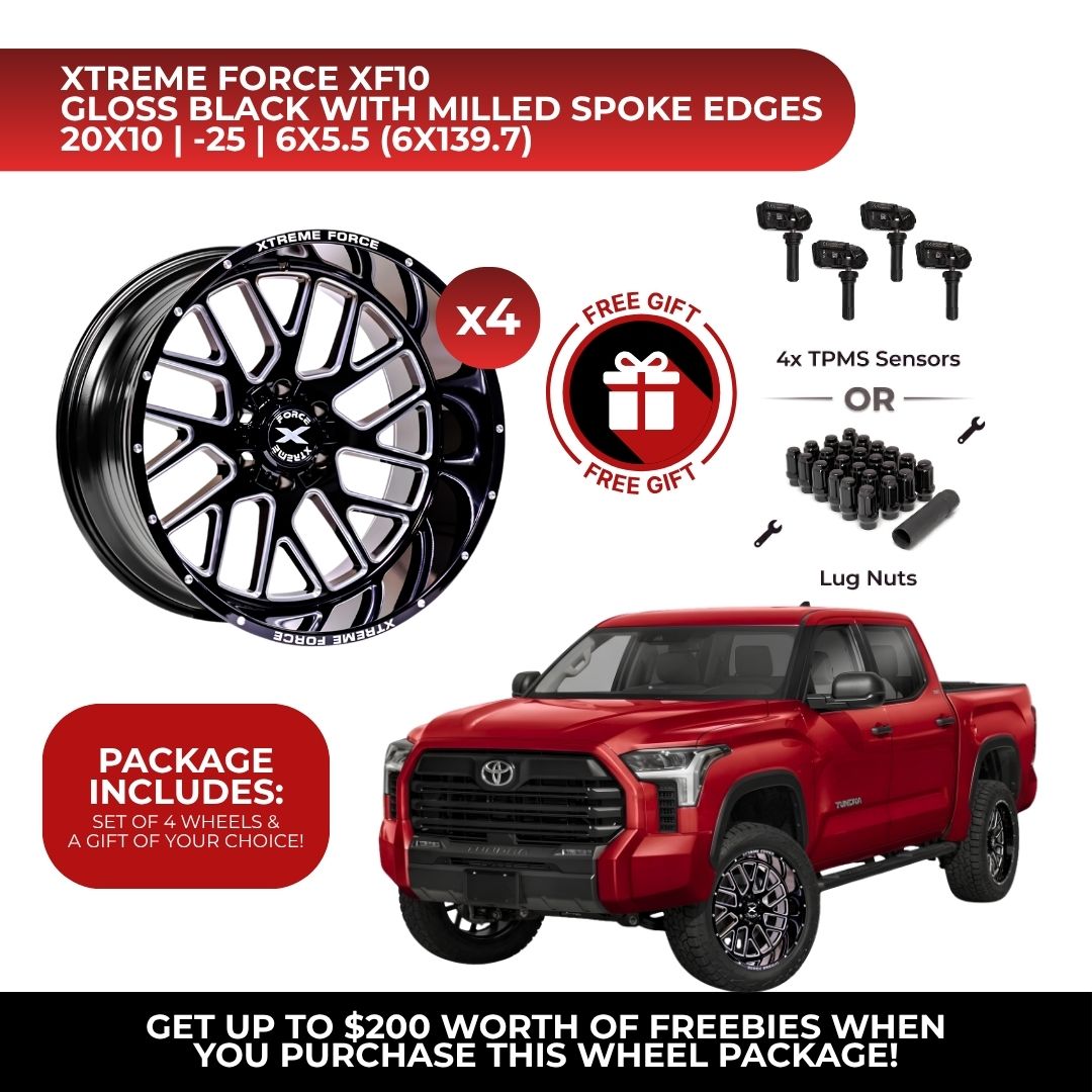 Xtreme Force XF-10 20x10 6x139.7 4pcs | Fits Toyota Tundra | Free TPMS Sensors or Lug Nuts