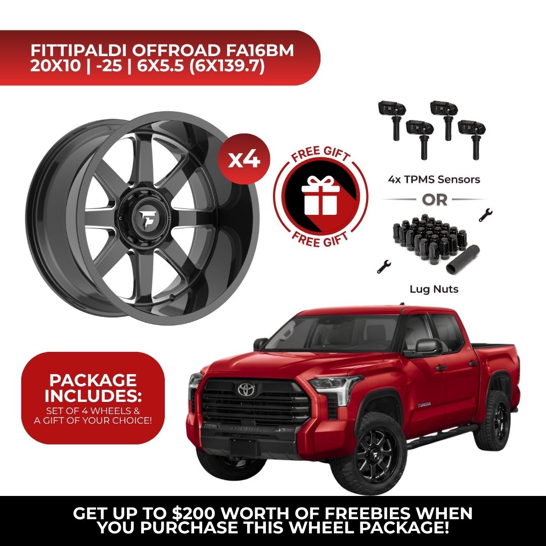Fittipaldi Offroad FA16BM 20x10 6x139.7 4pcs | Fits Toyota Tundra | Free TPMS Sensors or Lug Nuts